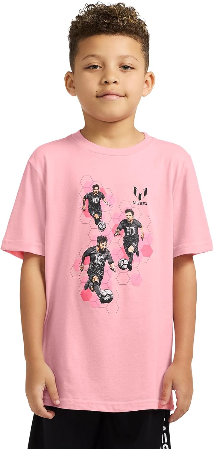 Boys' Lifestyle Short Sleeve T-Shirt, Slim-fit Graphic Tee, Cotton Blend Fabric